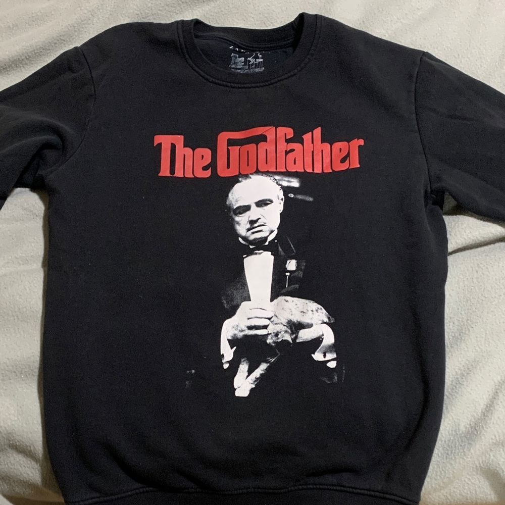 Zara Black “The Godfather” Crewneck Sweater